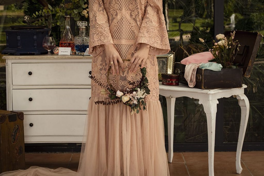 vestido rosa para novia