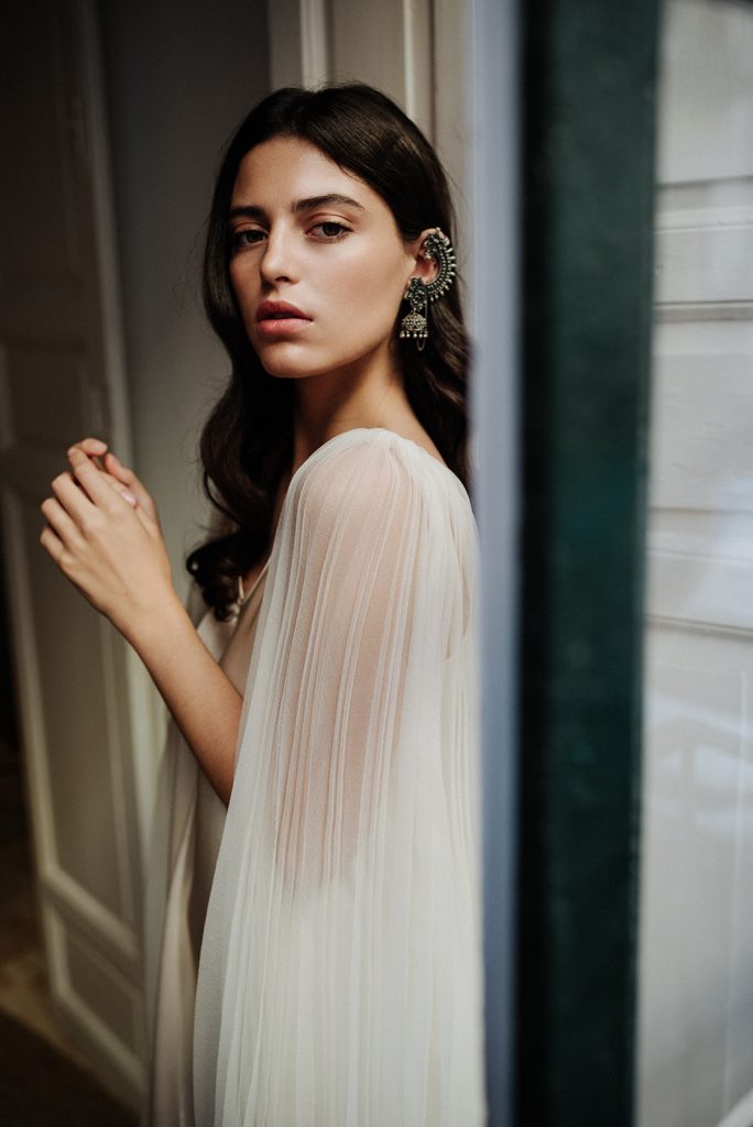 vestido para novia plisado
