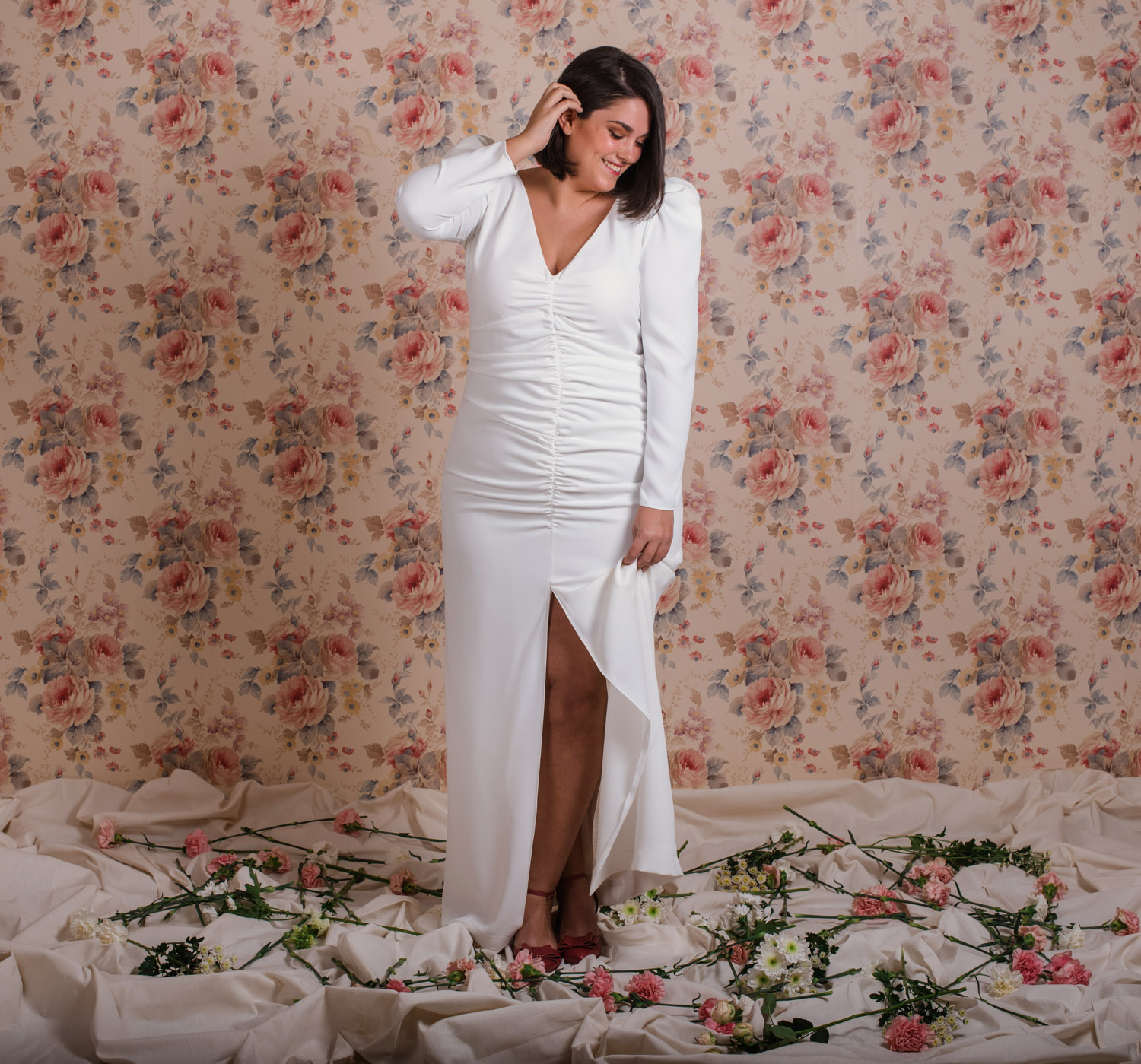 Vestido novia manga larga