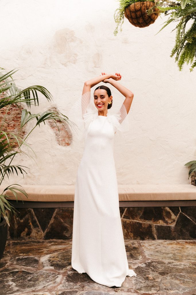 mangas de tul novia modelo caribe