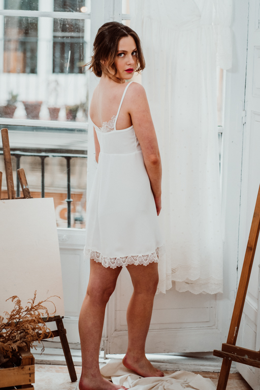 camisón corto blanco