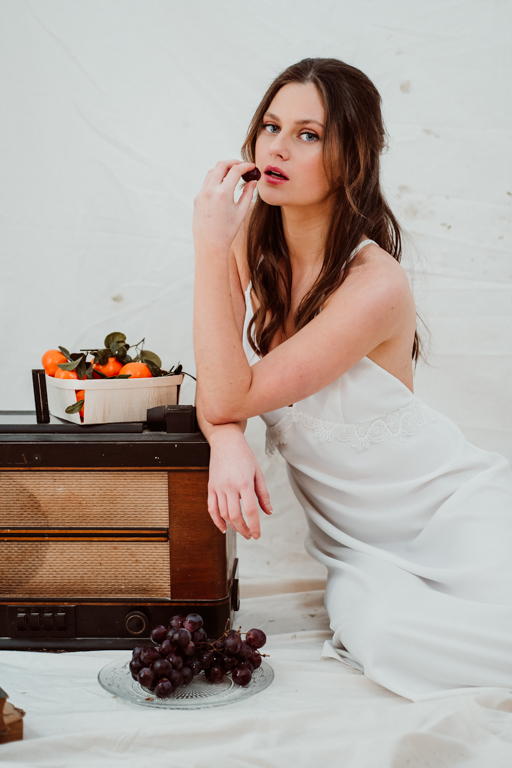 camisón largo de novia