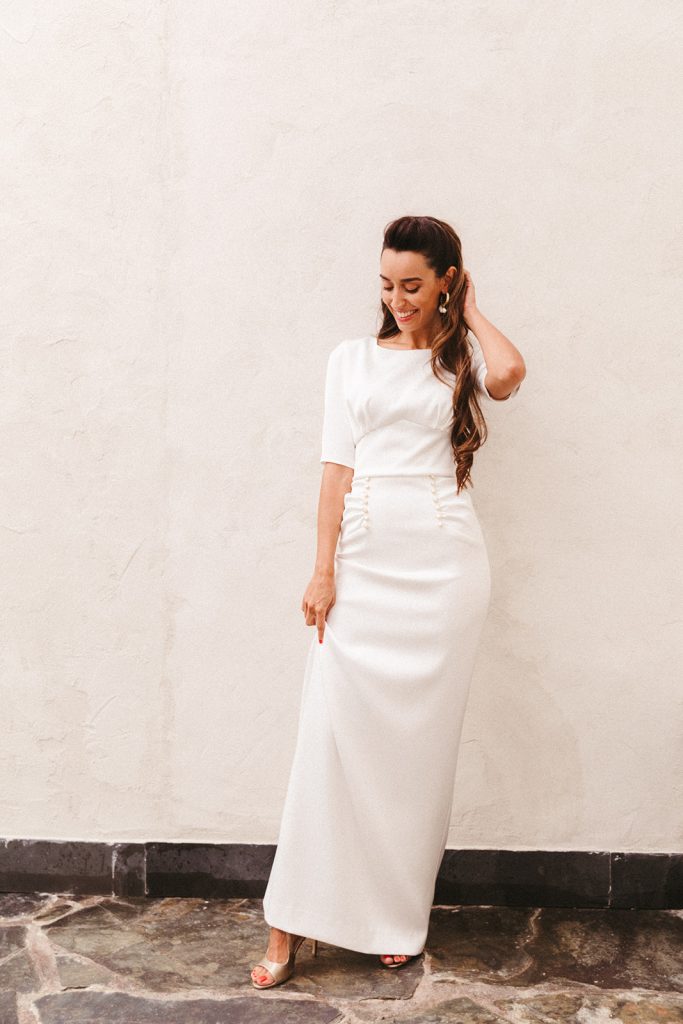 falda y blusa de novia