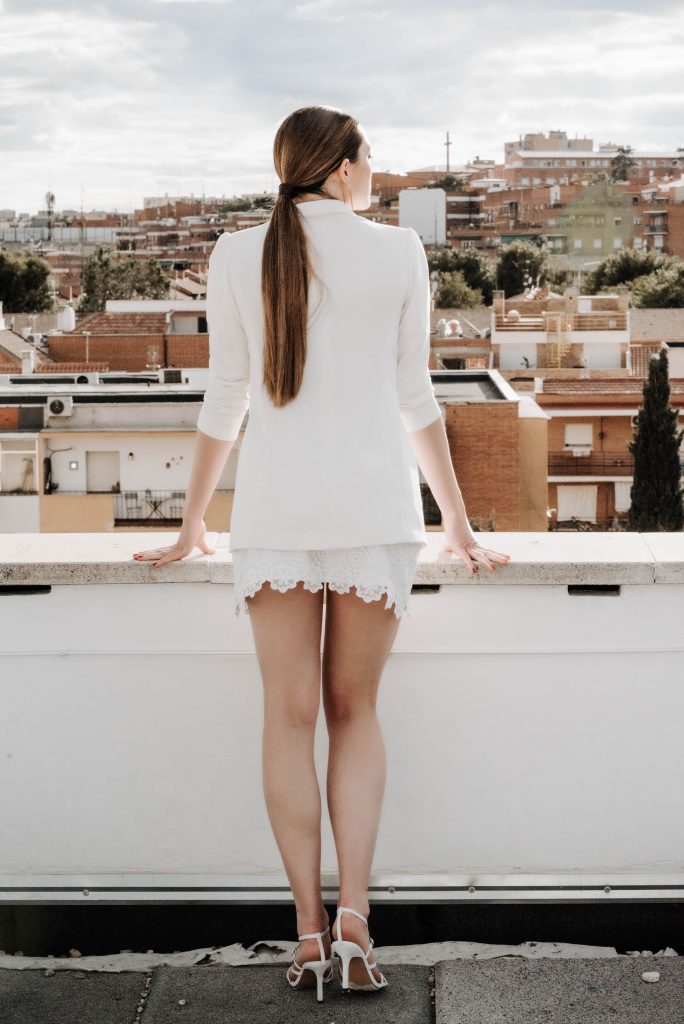 blazer blanca novia