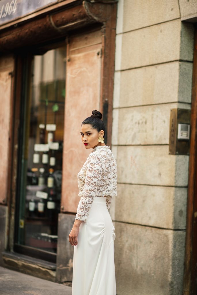 Vestido de novia falda y top