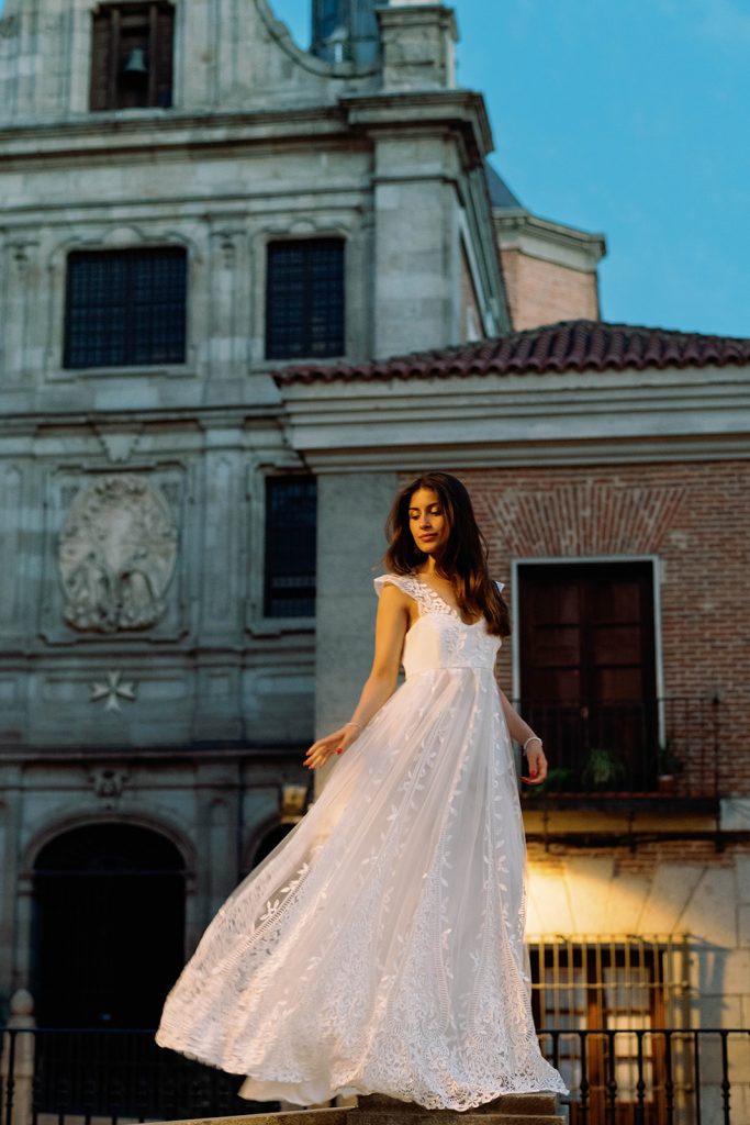 vestido fluido novia madrid