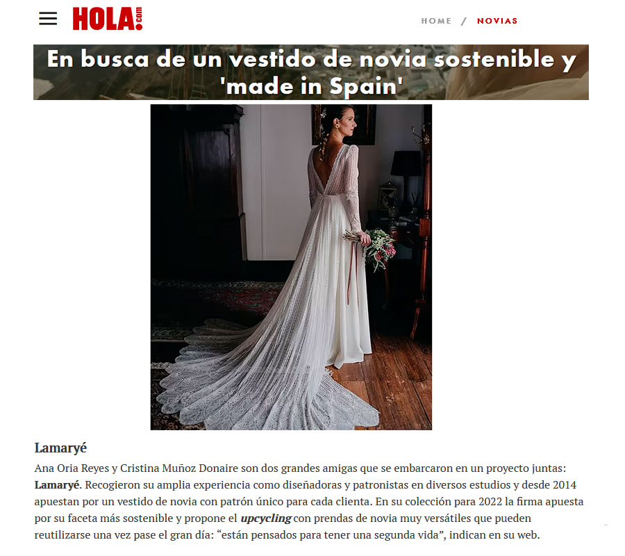 Vestidos novia sostenibles - Hola