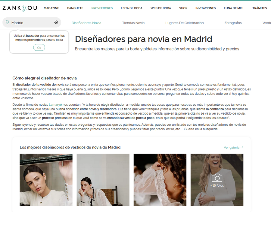 Diseñadores novias Madrid - Zankyou