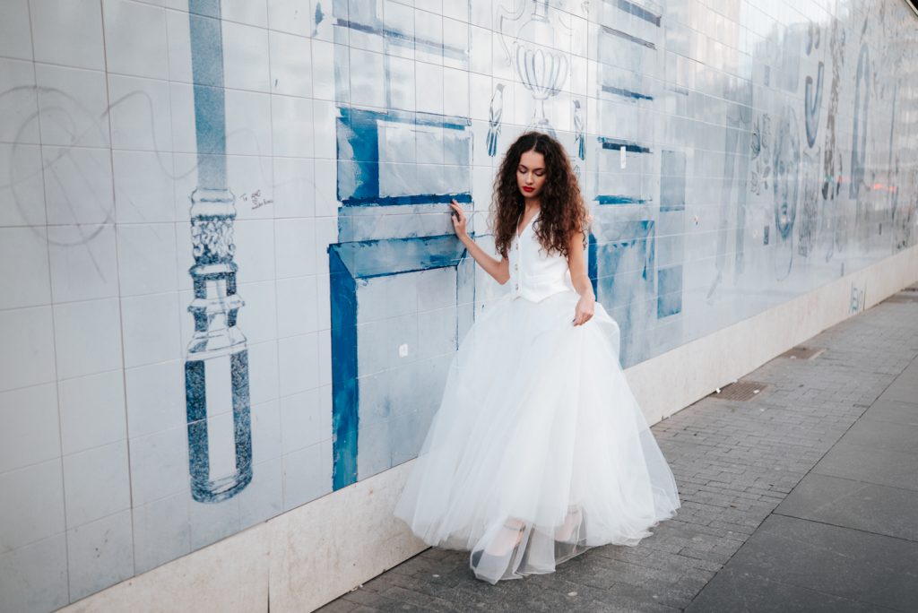 vestido dos piezas novia
