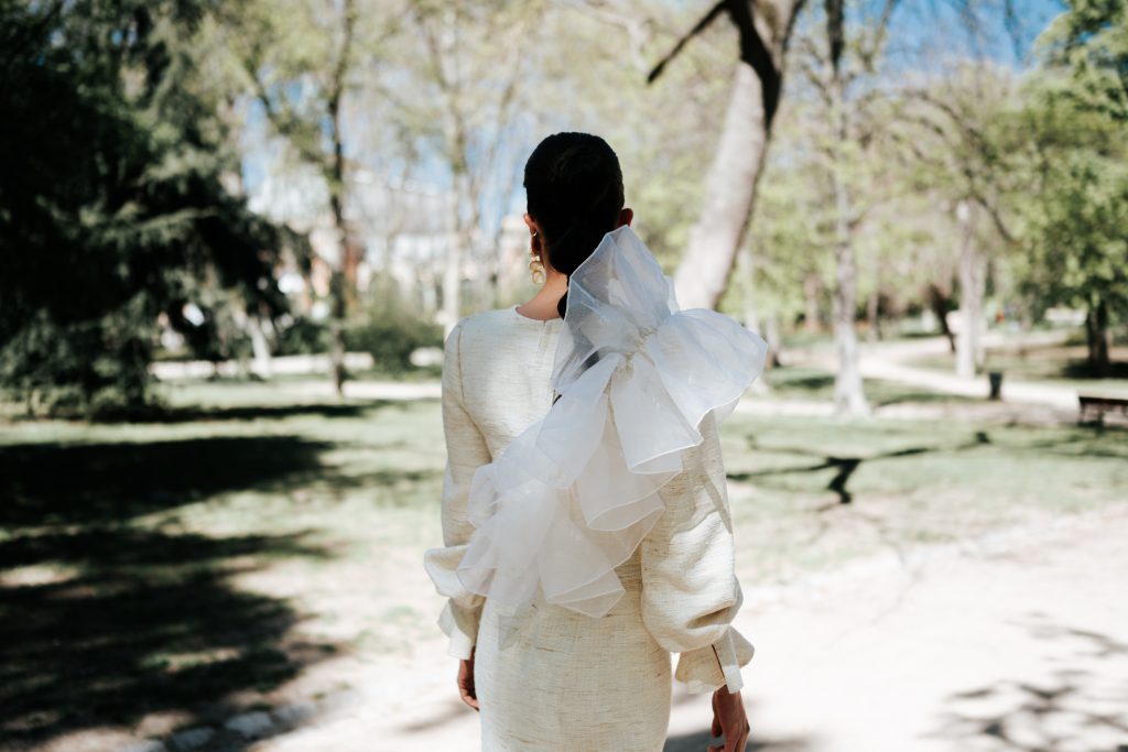 Vestido volante novia