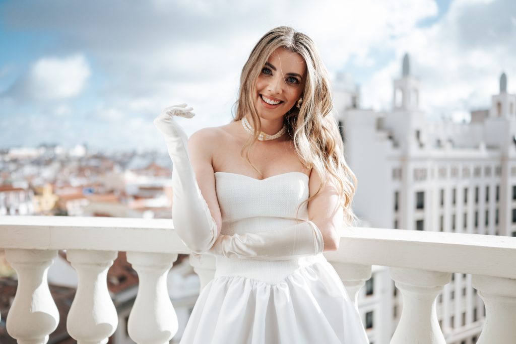 vestido palabra de honor novia