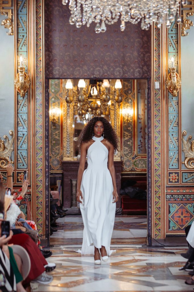 vestido ecopiel largo novia