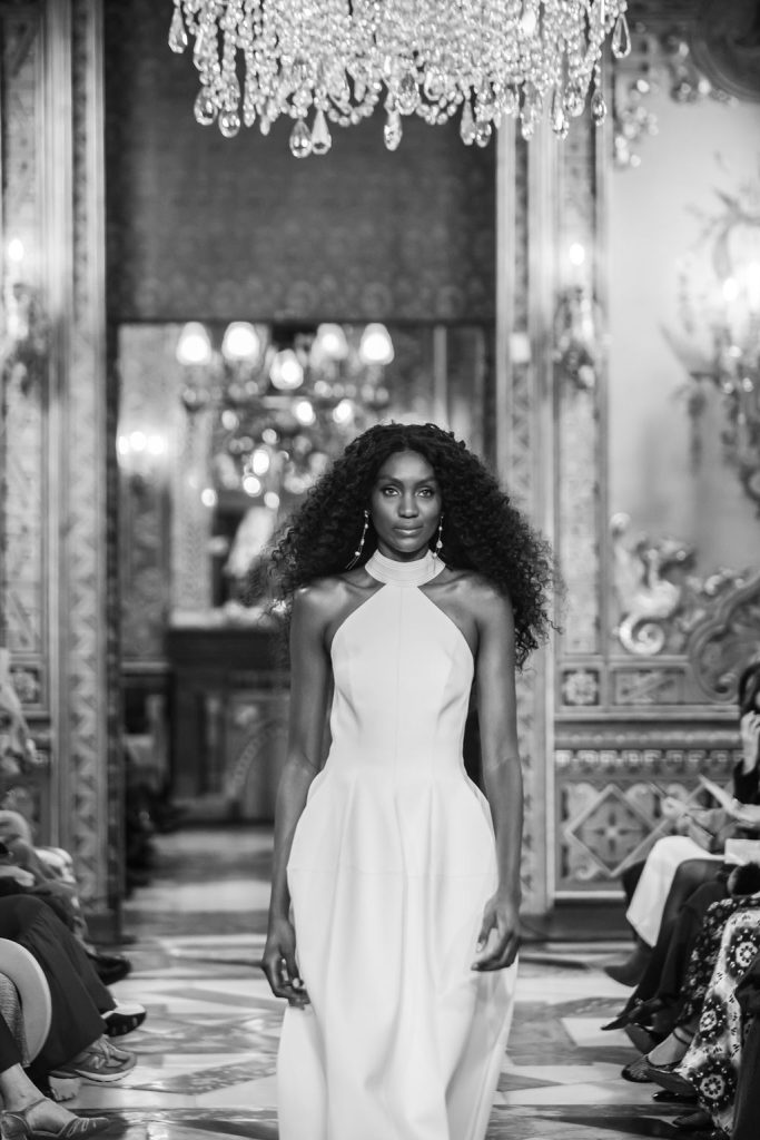 vestido halter novia ecopiel desfile ASN atelier couture lamarye