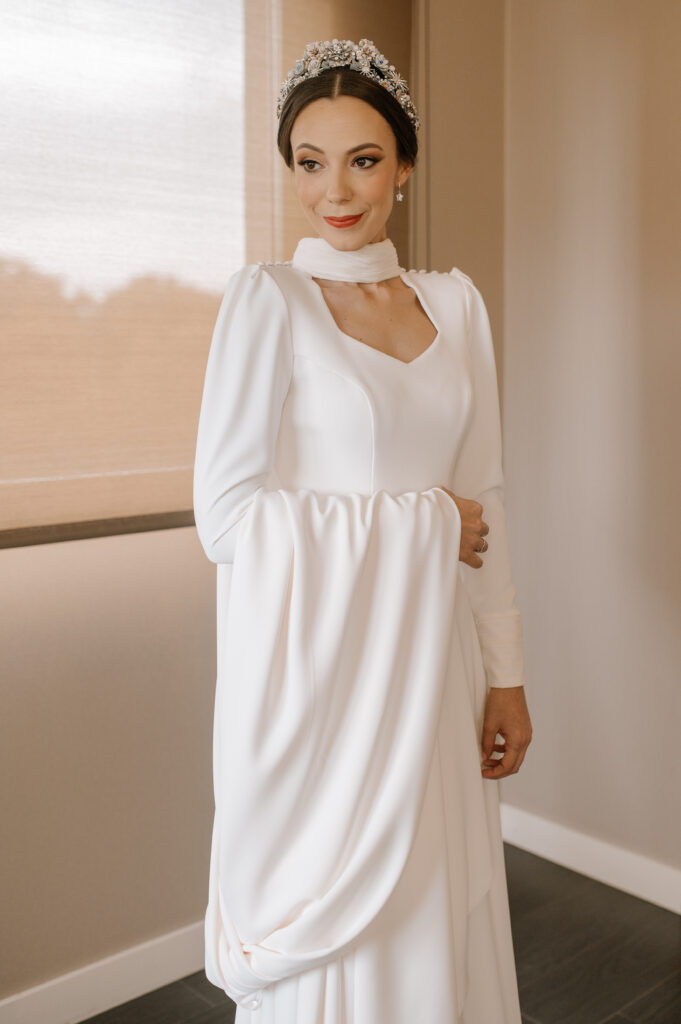 vestido novia invernal